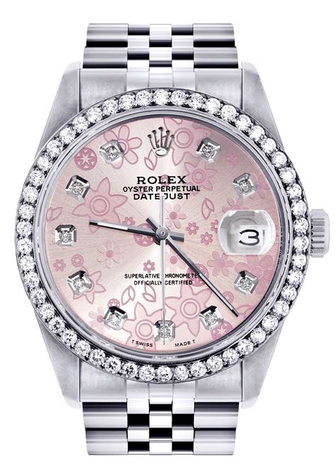 dames rolex datejust rose flower daimond|Rolex lady Datejust diamond price.